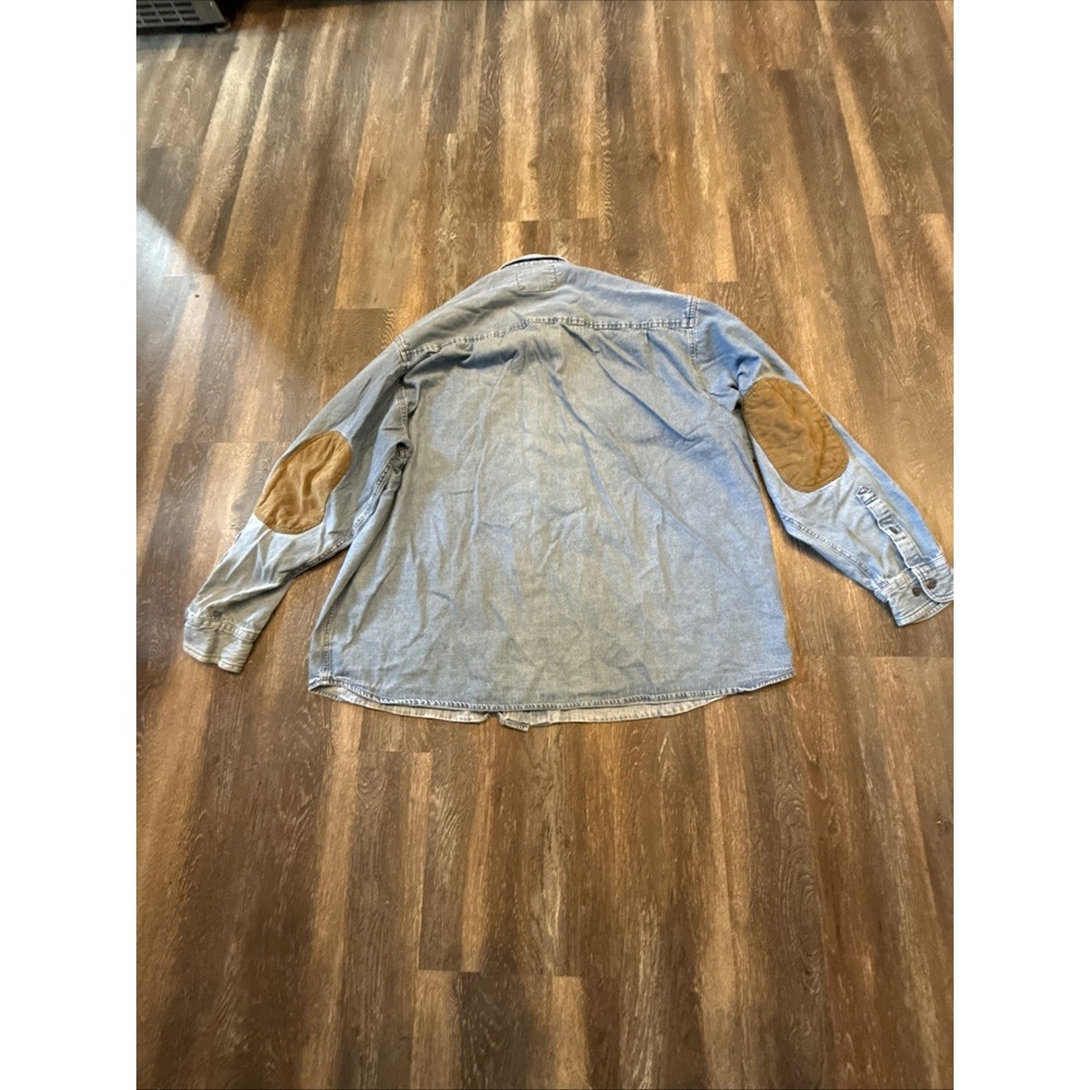North River Outfitters Denim Mens XXL Shooting Shirt Button Down Elbow Pads - Picture 2 of 11
